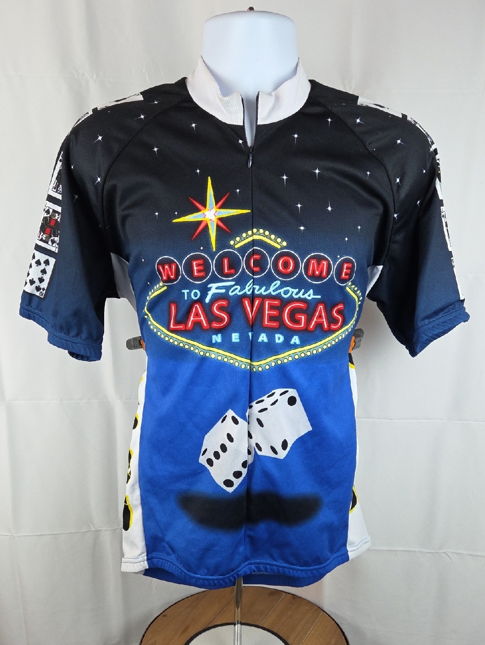 Men's Las Vegas Graphic Cycling Jersey in Blue and Black